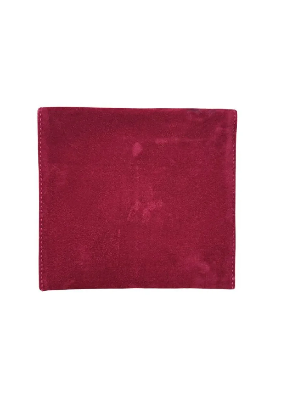 Cartier Red Suede Snap Closure Jewelry Pouch Travel Case Made In Spain